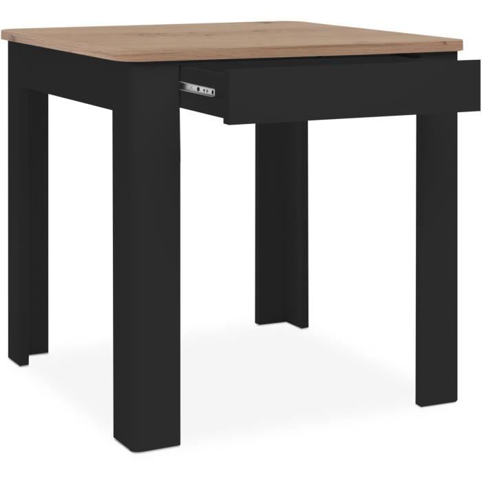 OSLO Table - Rectangular - Seats 4 - 80 x 77 x 80 cm - Black/ Artisan Oak