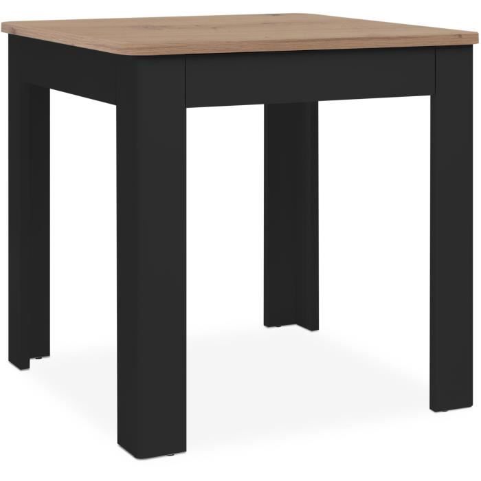 OSLO Table - Rectangular - Seats 4 - 80 x 77 x 80 cm - Black/ Artisan Oak