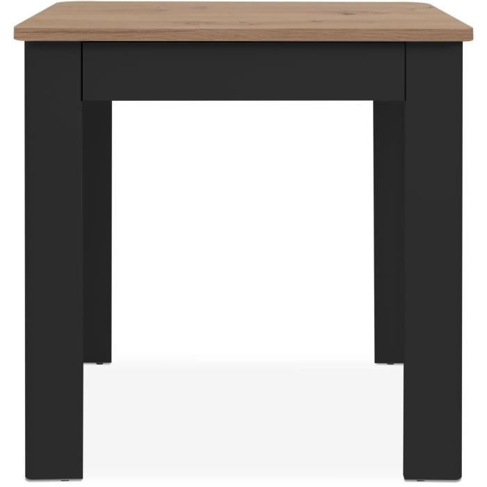 OSLO Table - Rectangular - Seats 4 - 80 x 77 x 80 cm - Black/ Artisan Oak