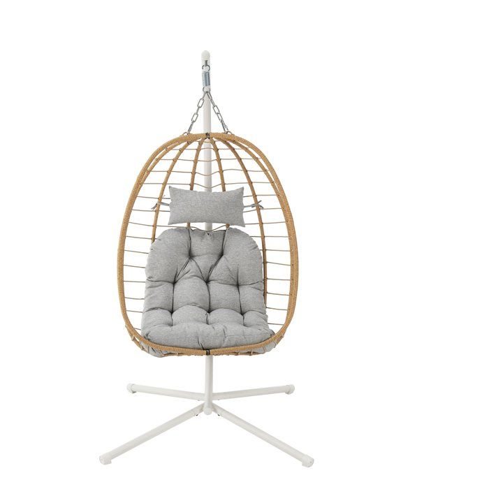 PALAVA Hanging Egg Chair - Steel Frame - Synthetic Rattan Weave D95 W98