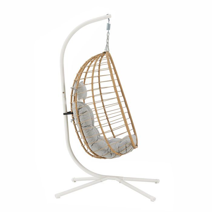 PALAVA Hanging Egg Chair - Steel Frame - Synthetic Rattan Weave D95 W98