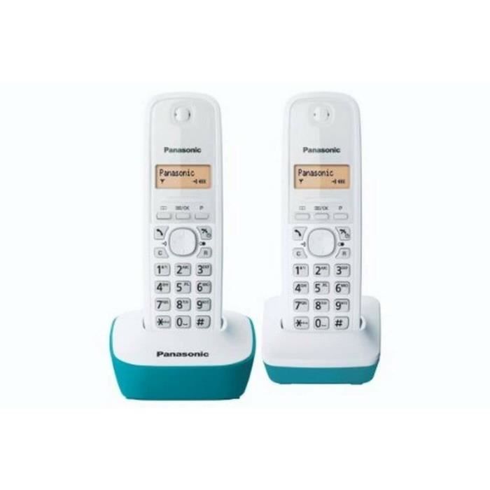 Panasonic KX-TG1612FRC DECT Cordless Duo Phone without Answering Machine, Blue