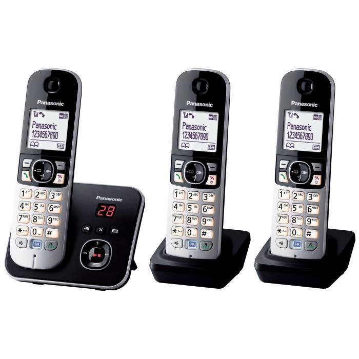 PANASONIC Cordless Phone KXTG6823 Trio - Noise Reduction & Call Blocking