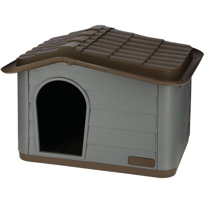 KERBL Outdoor Cat House - 60 x 51 x 41 cm - Grey and Brown - Plastic