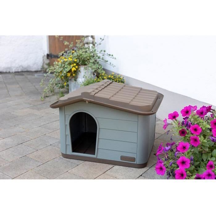KERBL Outdoor Cat House - 60 x 51 x 41 cm - Grey and Brown - Plastic