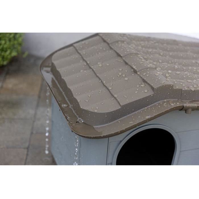 KERBL Outdoor Cat House - 60 x 51 x 41 cm - Grey and Brown - Plastic