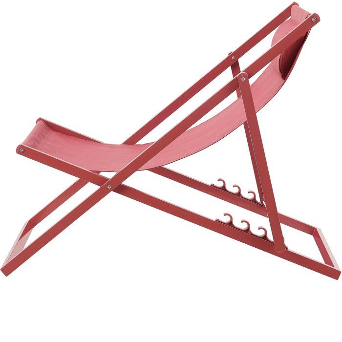 PAROSKAKI - Deck Chair - Steel Frame - W 63 x D 104 x H 85 cm - Terracotta
