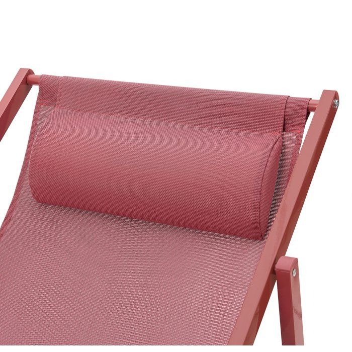 PAROSKAKI - Deck Chair - Steel Frame - W 63 x D 104 x H 85 cm - Terracotta