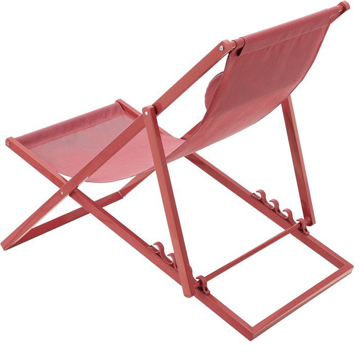 PAROSKAKI - Deck Chair - Steel Frame - W 63 x D 104 x H 85 cm - Terracotta