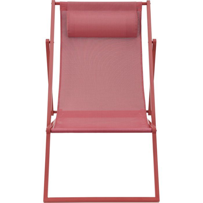 PAROSKAKI - Deck Chair - Steel Frame - W 63 x D 104 x H 85 cm - Terracotta
