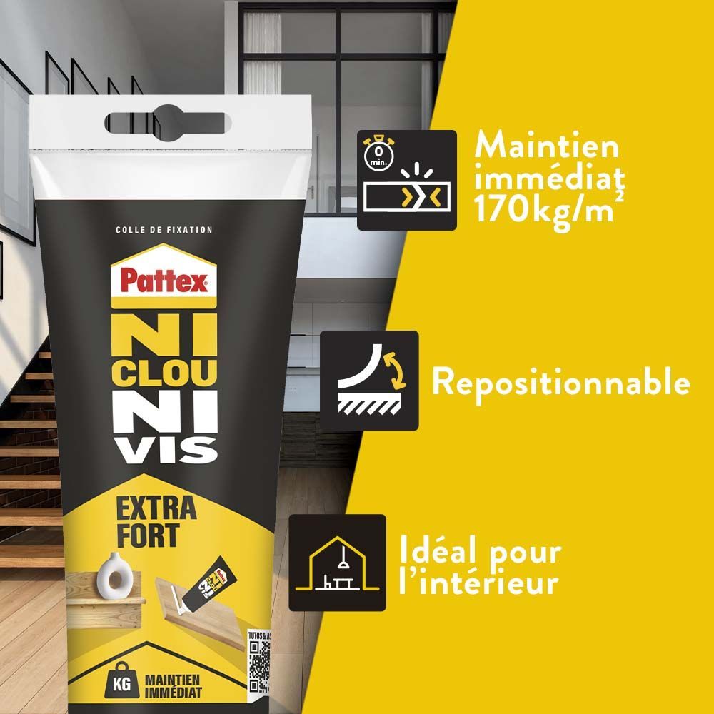 PATTEX Fixing Adhesive - No Nails, No Screws - Extra Strong - 52 g Tube