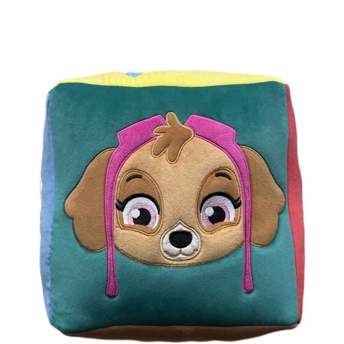 Coussin - Cube - PAT'PATROUILLE - Microfibre - 25 x 25 x 25 cm