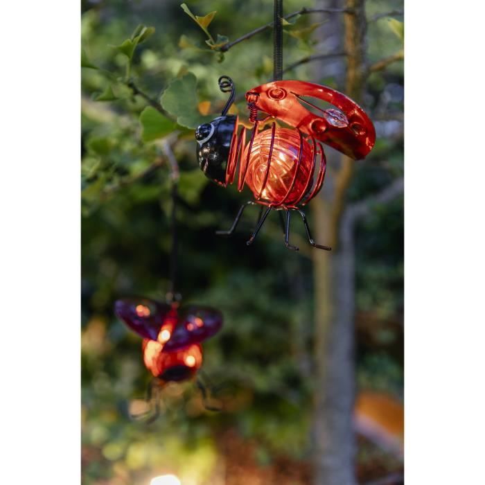 GALIX Clip-on Solar Ladybug - Metal/Glass - 2 Lumens - 8 Hours of Light
