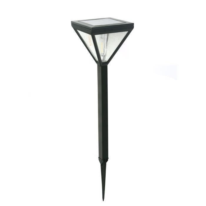 GALIX Solar Lantern, Stainless Steel, Beaded Glass, 25 Lumens, Warm White