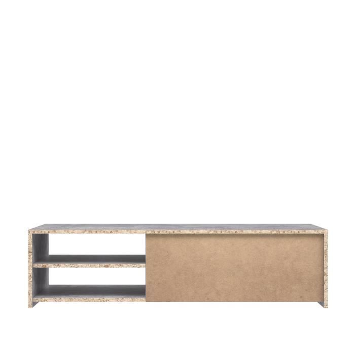 PILVI TV Unit - White and Light Concrete - Contemporary - W 120 x D 42.1 x H 31.8 cm