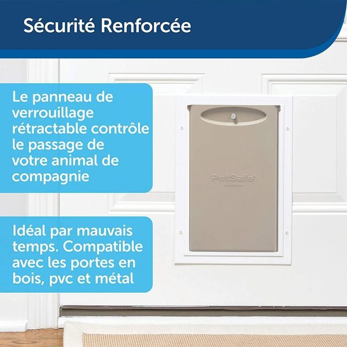 PetSafe - Chatiere Staywell Résistante en Aluminium pour gros Chien , avec Systeme de Verrouillage, Robuste, Isolante - taille XL