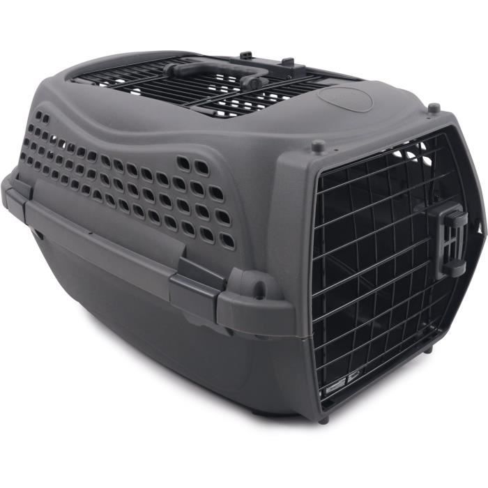 M.PETS ECO GIRO Cat Carrier Plastic Cage Size S Grey