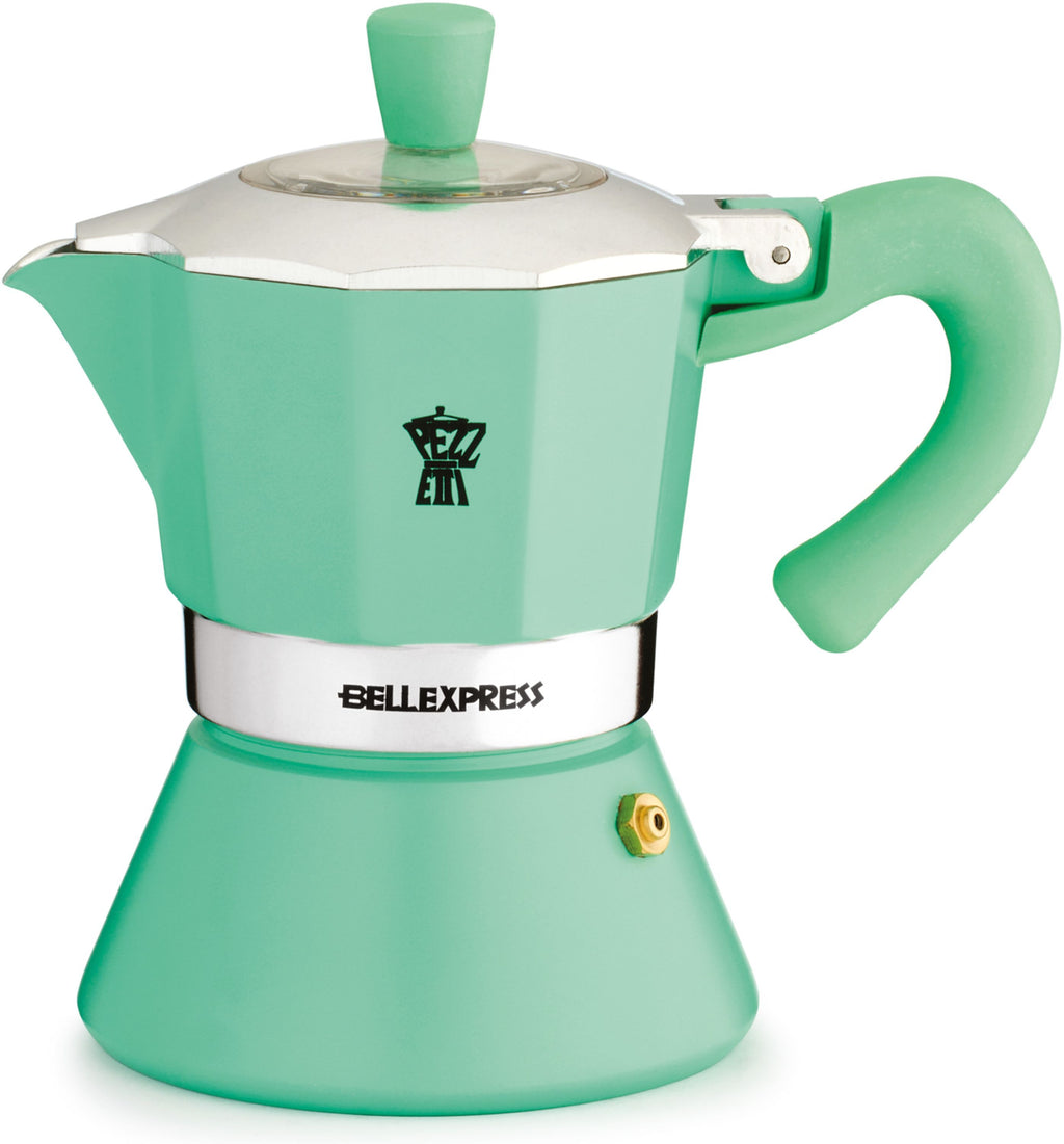 Pezzetti Italian Coffee Maker - BELLEXPRESS - Aluminum - 6 cups - Turquoise