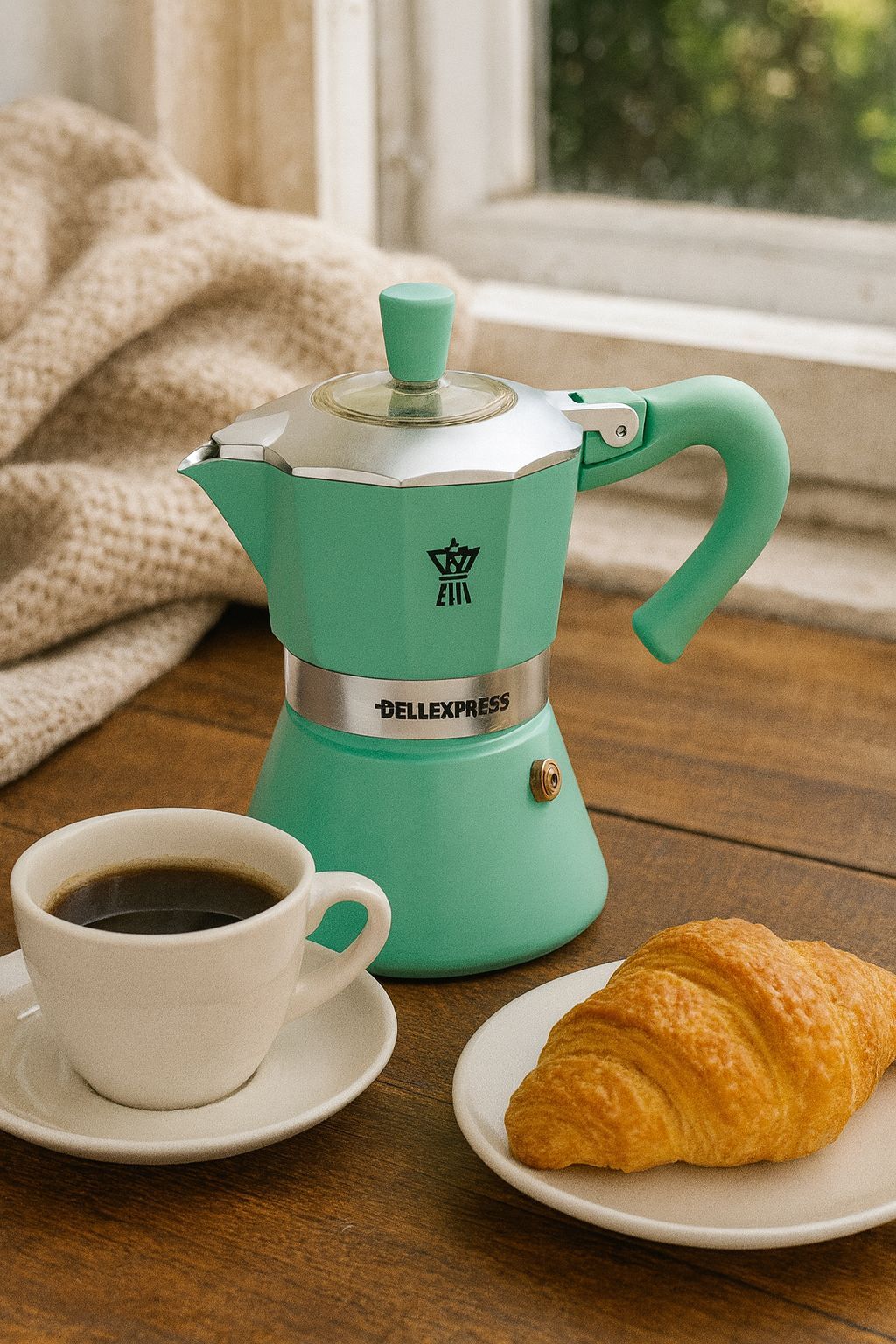 Pezzetti Italian Coffee Maker - BELLEXPRESS - Aluminum - 6 cups - Turquoise