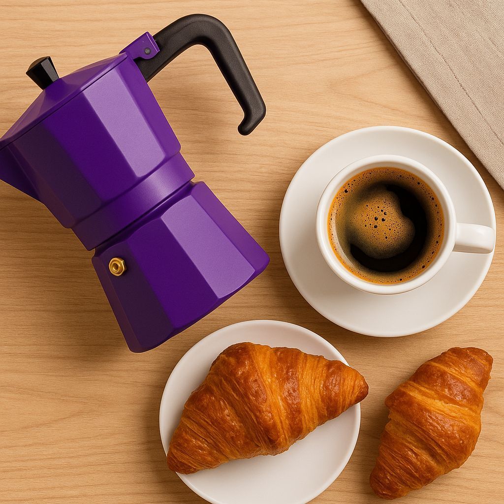 PEZZETTI Italian Coffee Maker - ITALEXPRESS - Aluminum - 6 Cups - Lilac