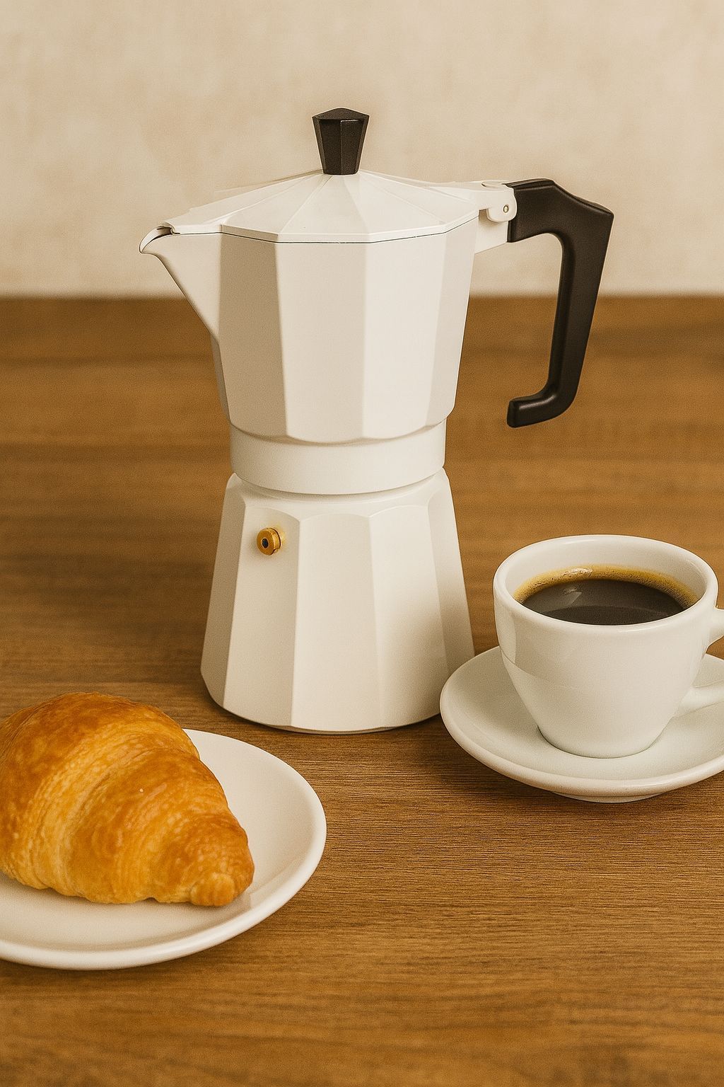 PEZZETTI Italian Coffee Maker - ITALEXPRESS - Aluminum - 6 Cups - White