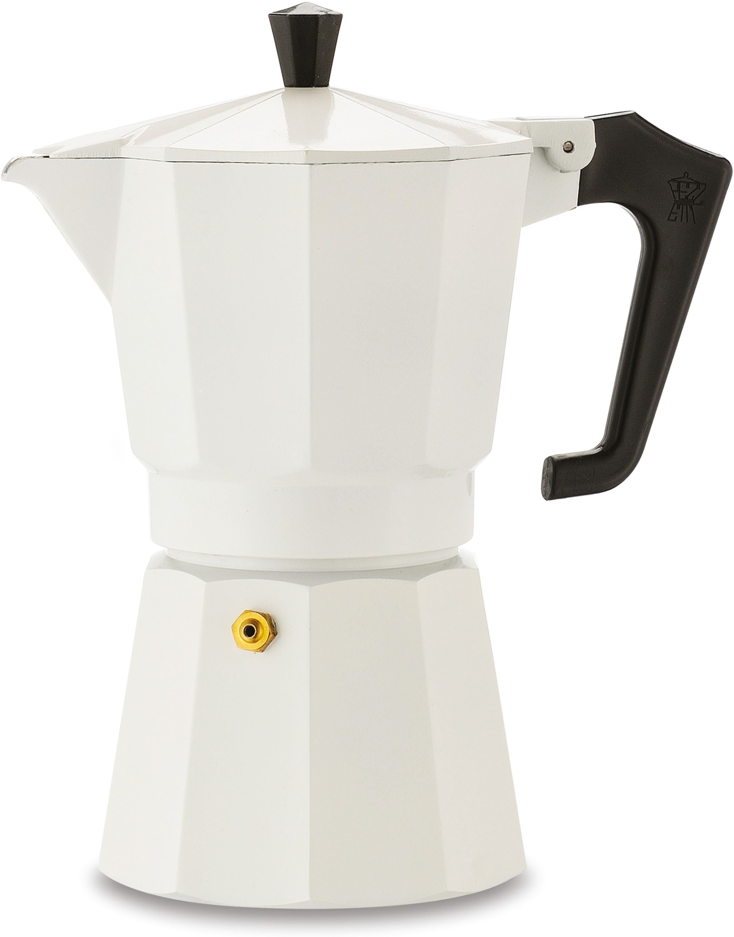 PEZZETTI Italian Coffee Maker - ITALEXPRESS - Aluminum - 6 Cups - White