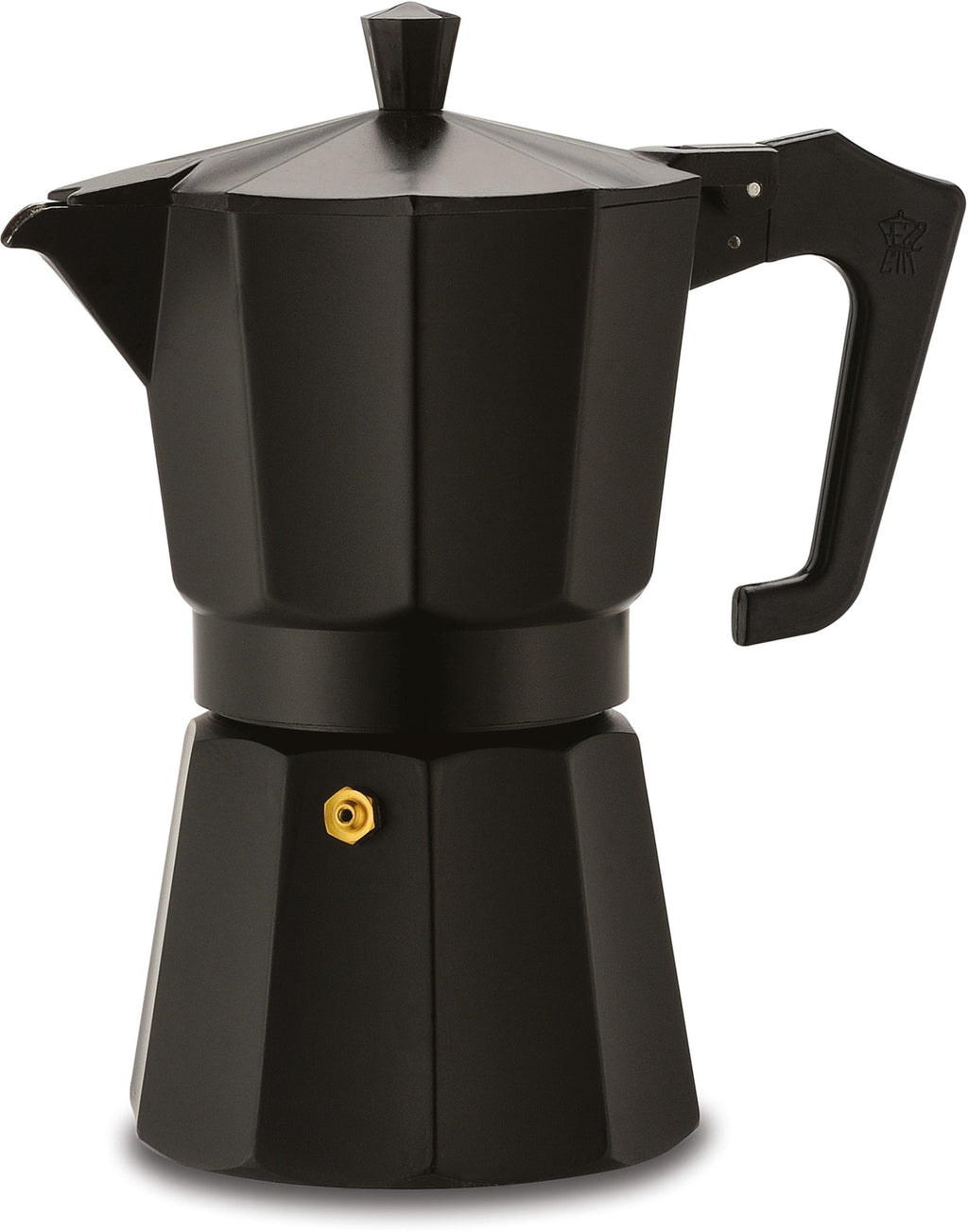 PEZZETTI Italian Coffee Maker - ITALEXPRESS - Aluminum - 6 Cups - Black
