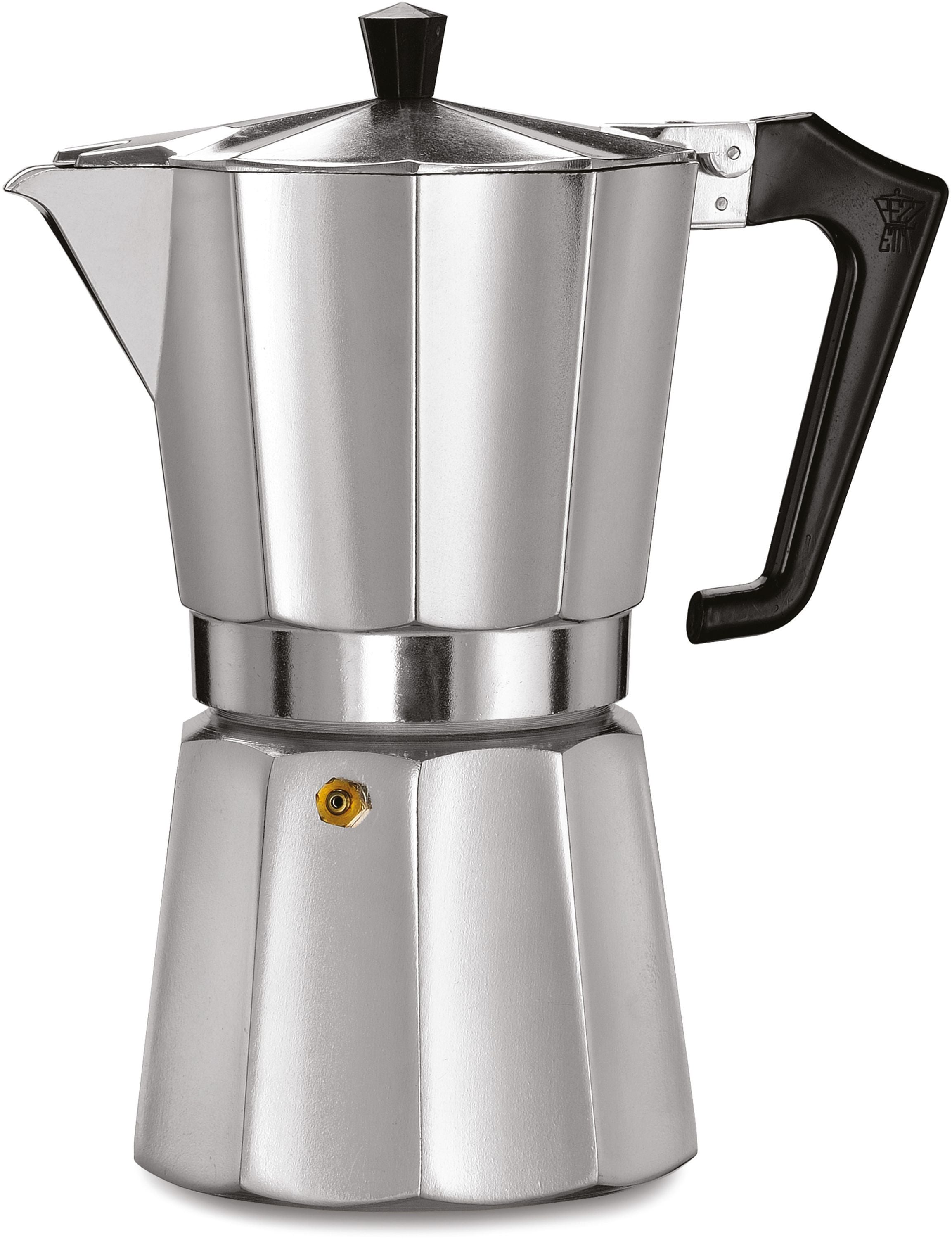 PEZZETTI Italian Coffee Maker - ITALEXPRESS - Aluminum - 9 Cups - Stainless Steel
