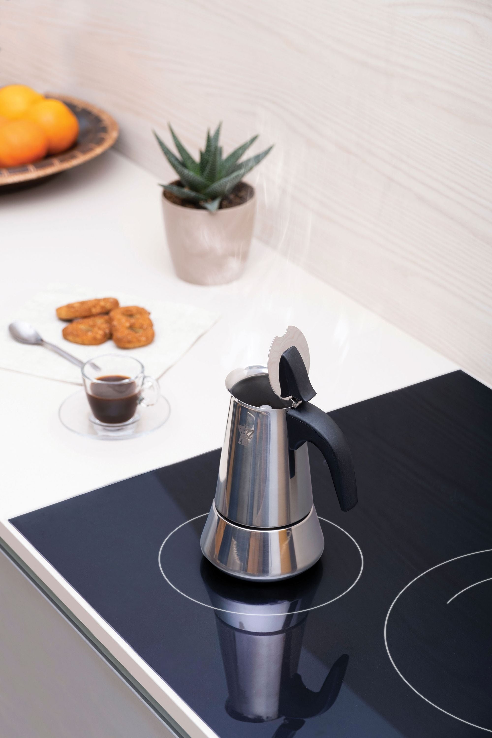 PEZZETTI Italian Coffee Maker - STEELEXPRESS - Stainless steel - 10 cups - Silver