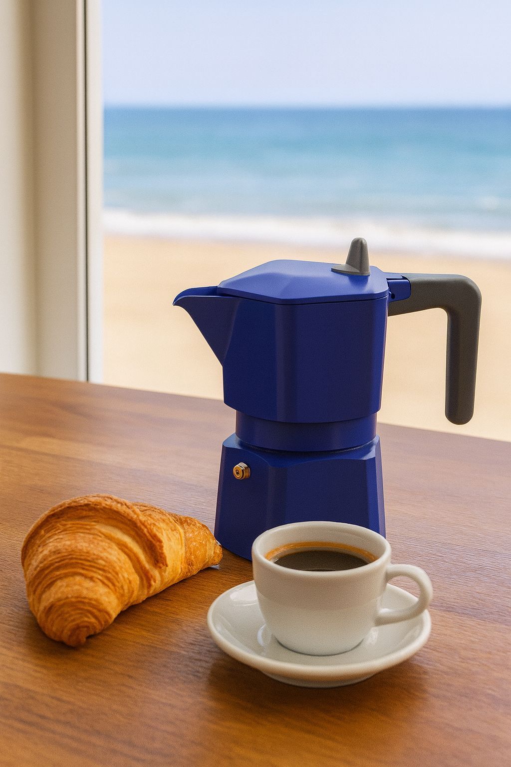 PEZZETTI Italian Coffee Maker - PENTAEXPRESS - Aluminum - 3 cups - Blue