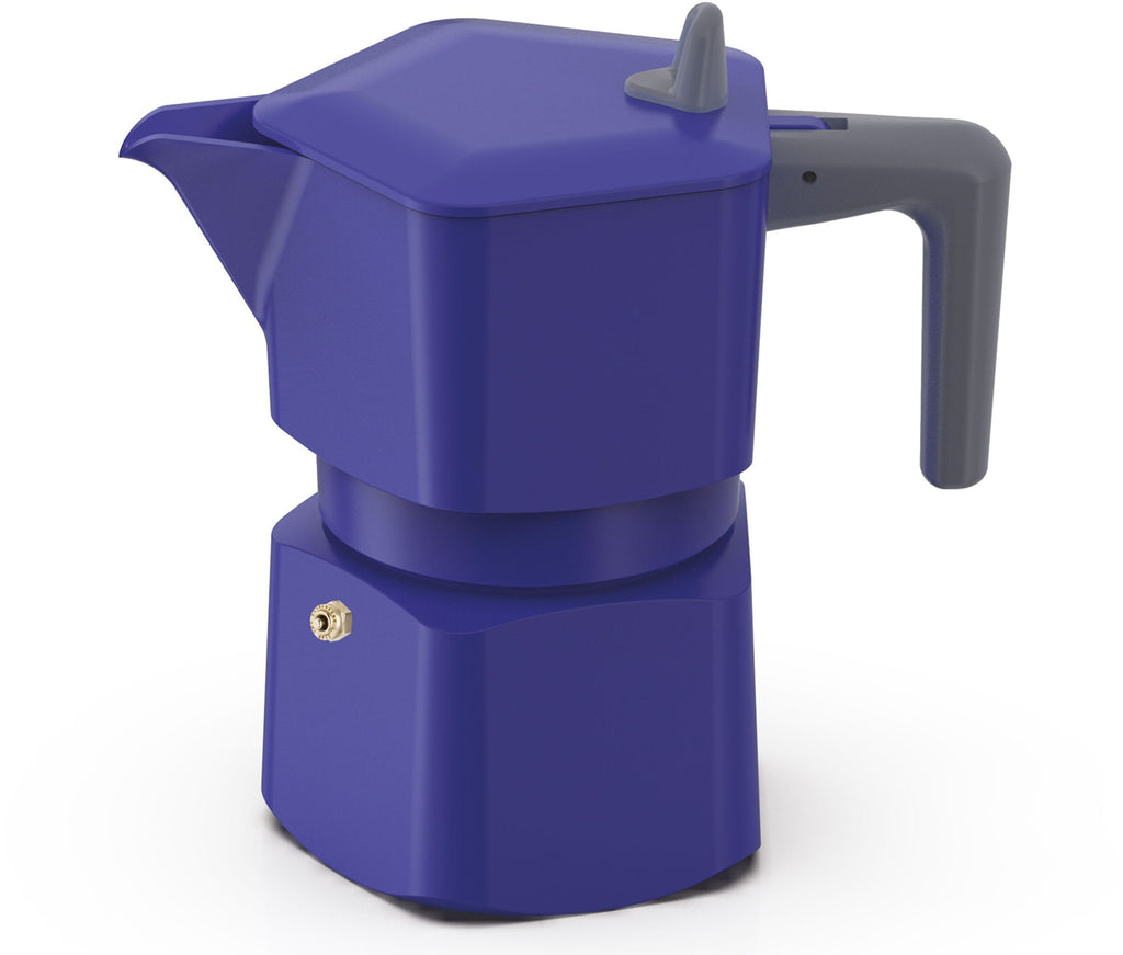 PEZZETTI Italian Coffee Maker - PENTAEXPRESS - Aluminum - 3 cups - Blue