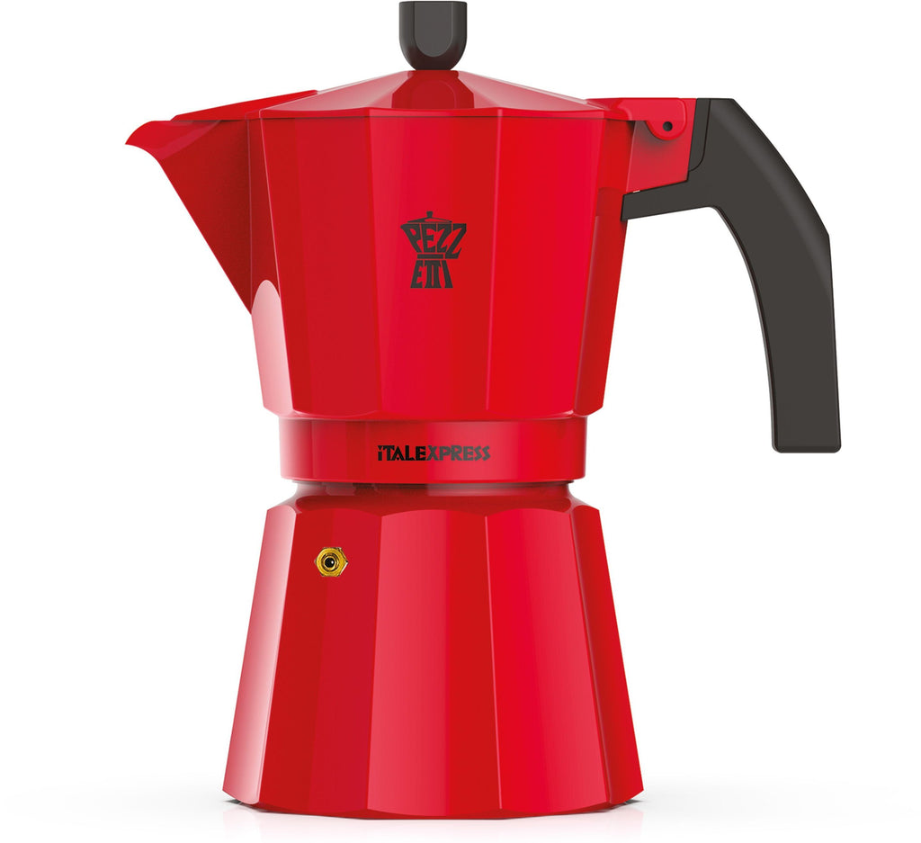 PEZZETTI Italian Coffee Maker - ITALEXPRESS - Aluminum - 3 cups - Red