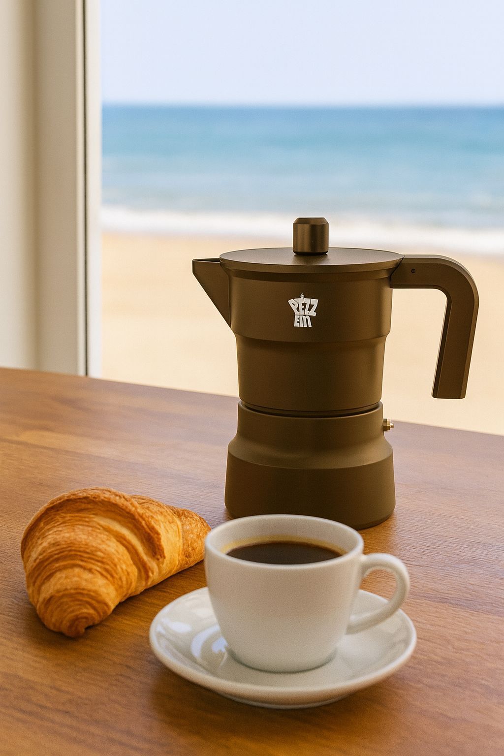 PEZZETTI Italian Coffee Maker - SOLIDEXPRESS - Aluminum - 3 cups - Khaki