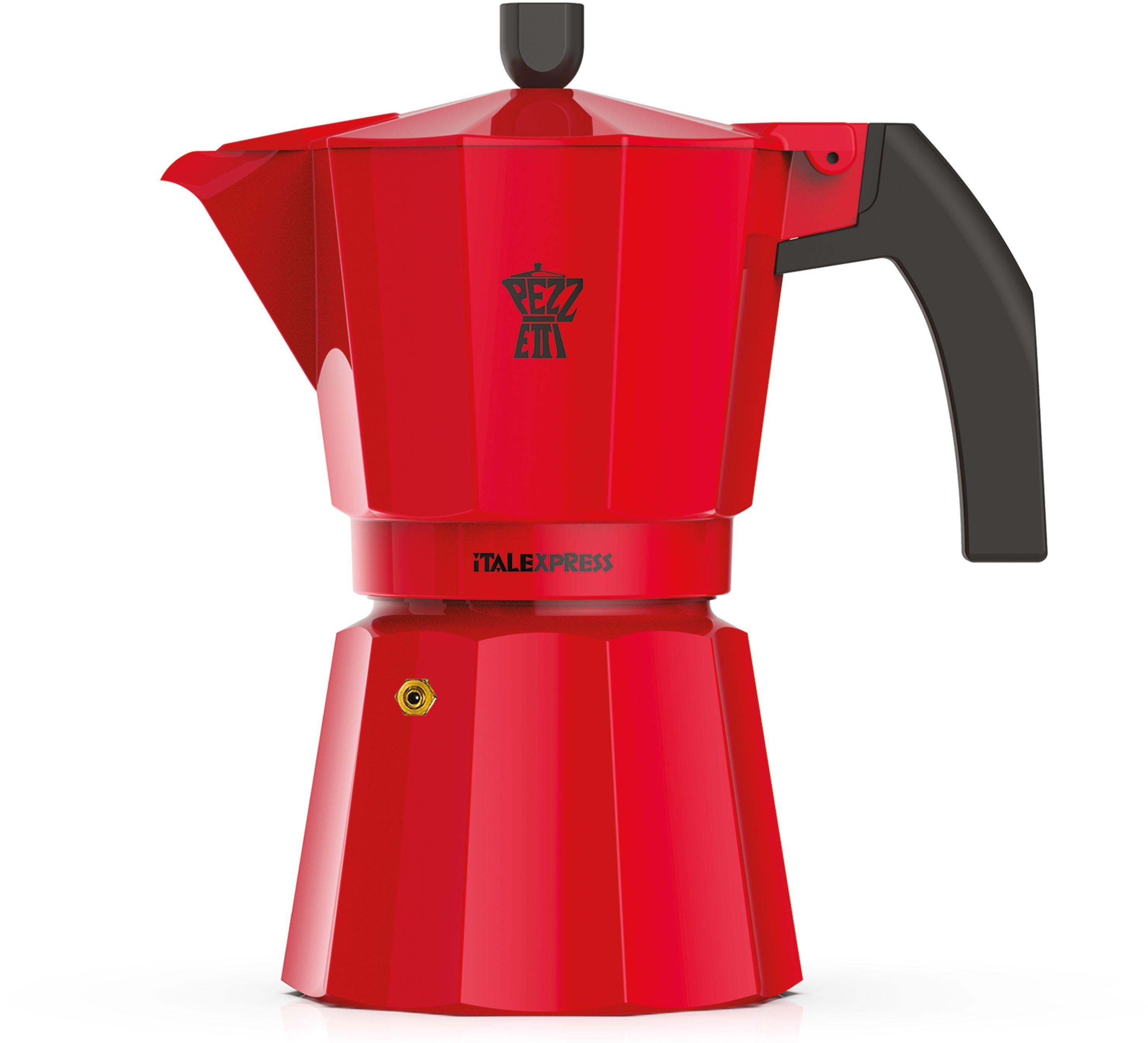 PEZZETTI Italian Coffee Maker - ITALEXPRESS - Aluminum - 6 Cups - Red