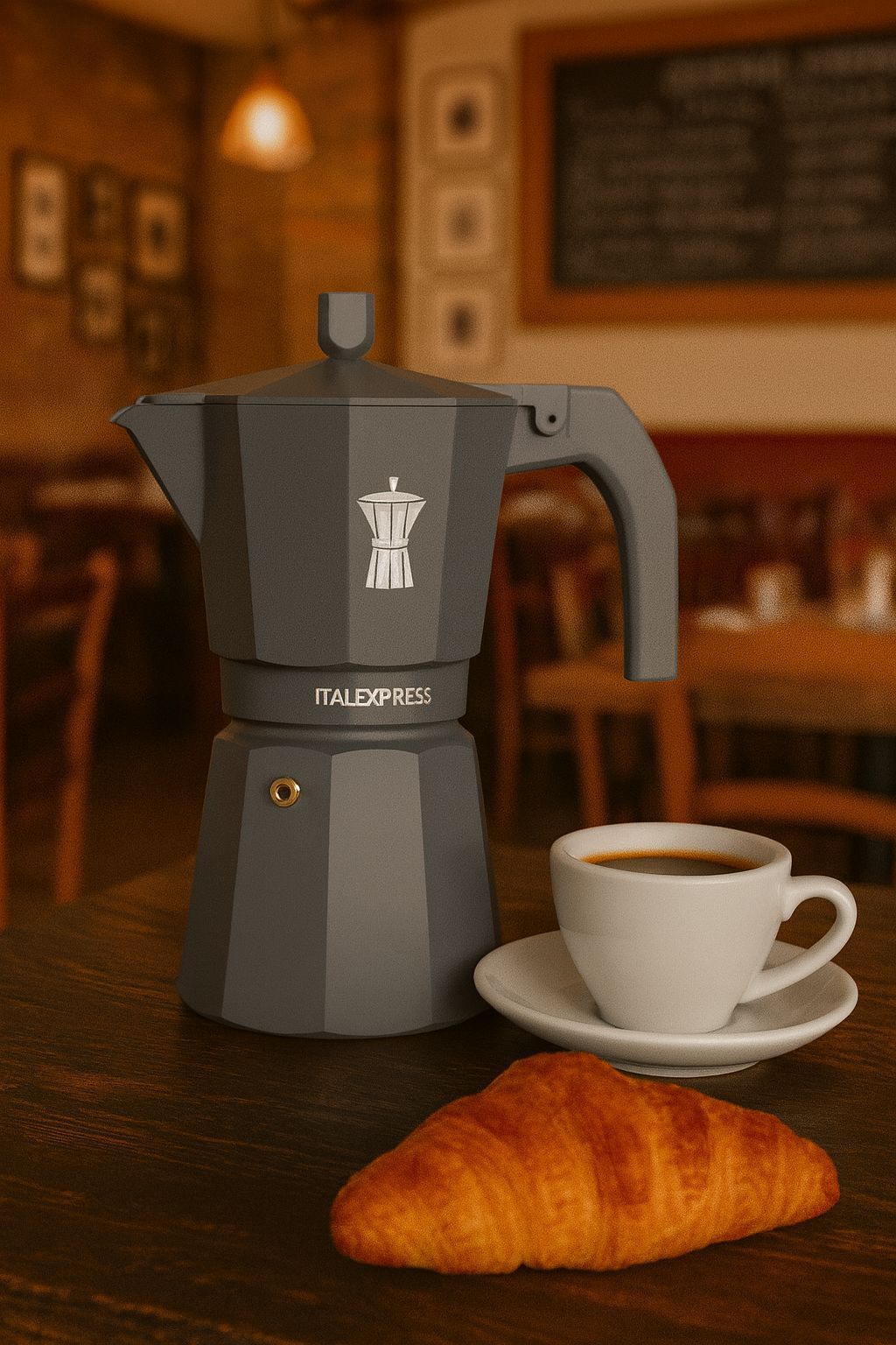 PEZZETTI Italian Coffee Maker - ITALEXPRESS - Aluminum - 6 Cups - Blue