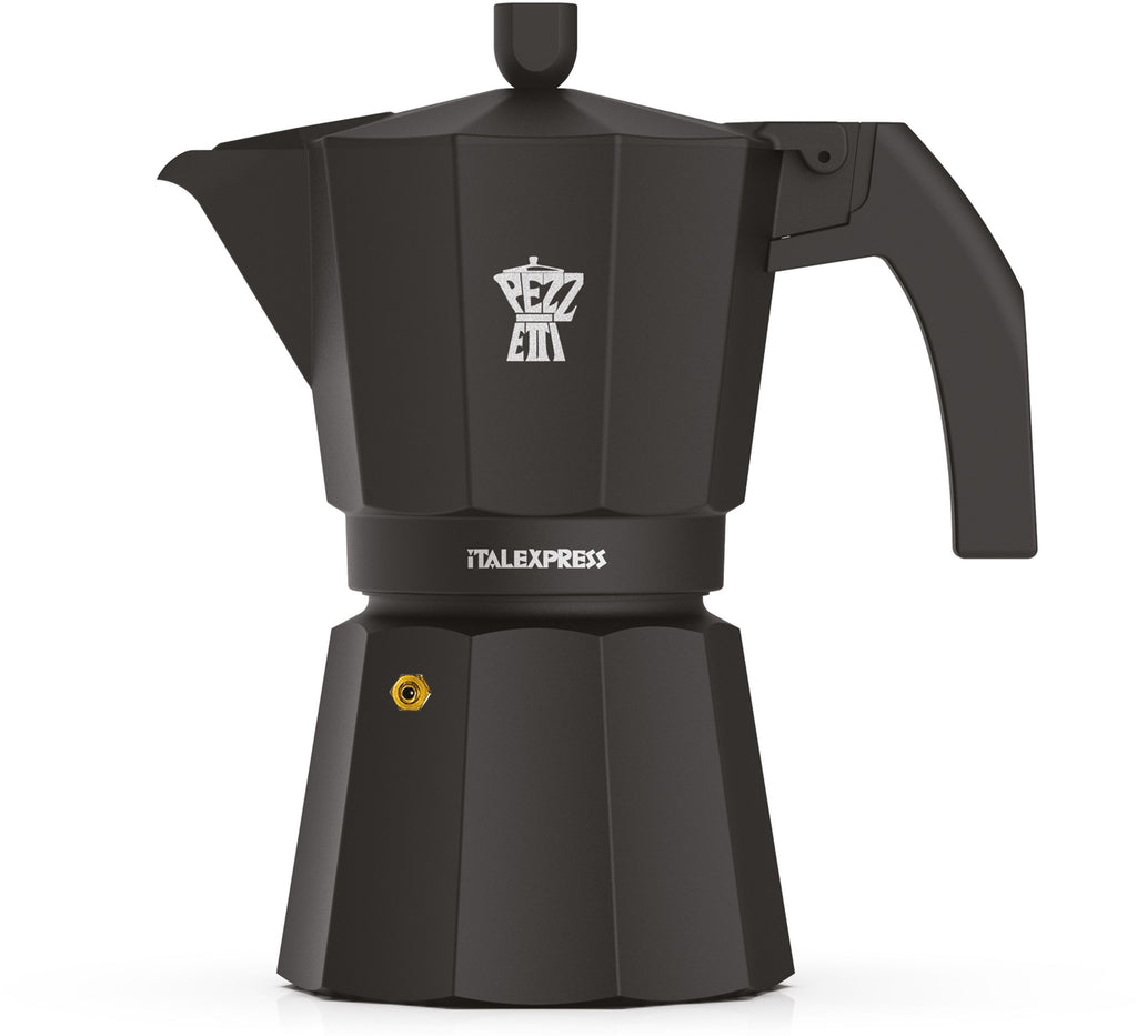 PEZZETTI Italian Coffee Maker - ITALEXPRESS - Aluminum - 6 cups - Black
