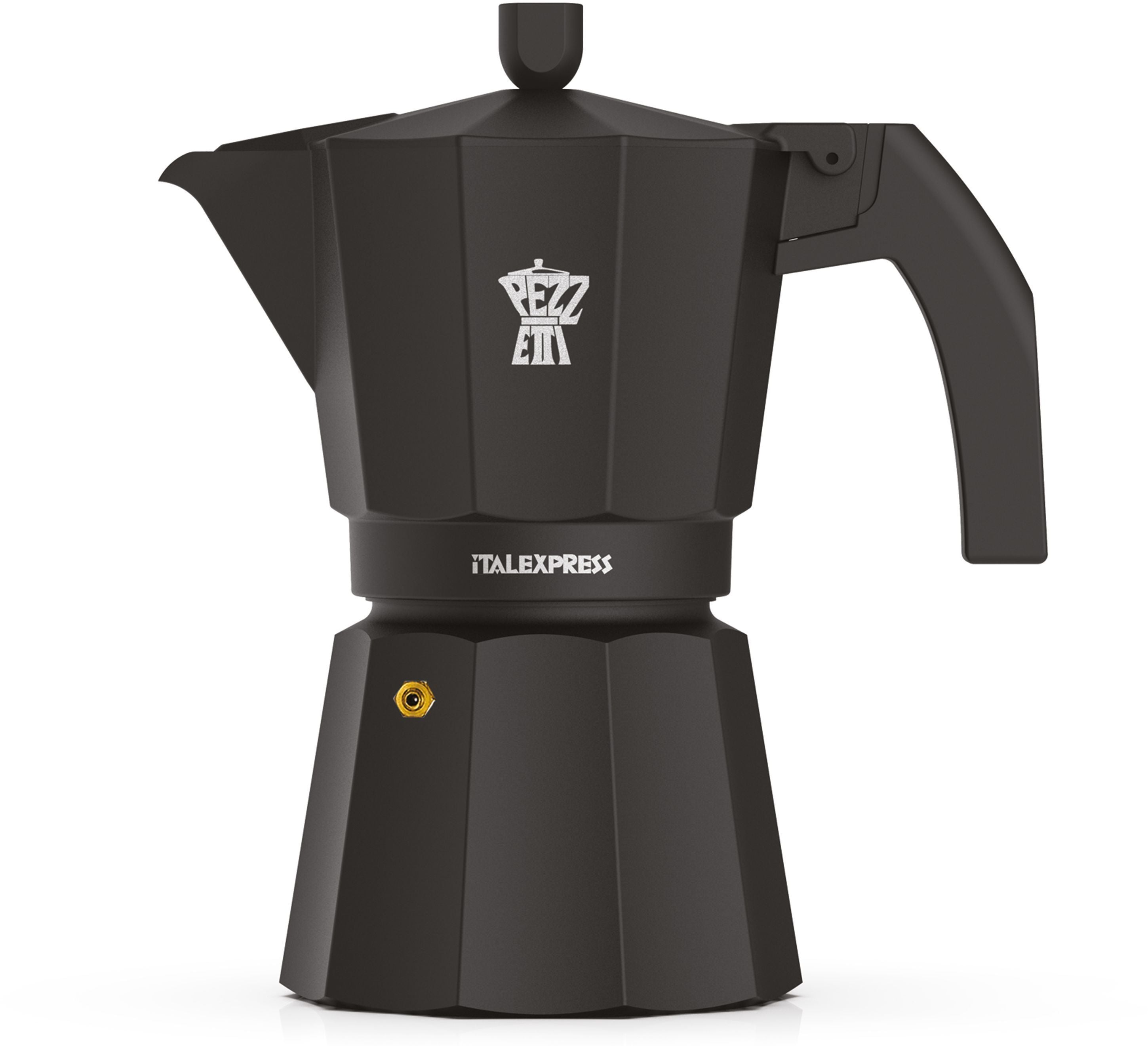 PEZZETTI Italian Coffee Maker - ITALEXPRESS - Aluminum - 6 cups - Black