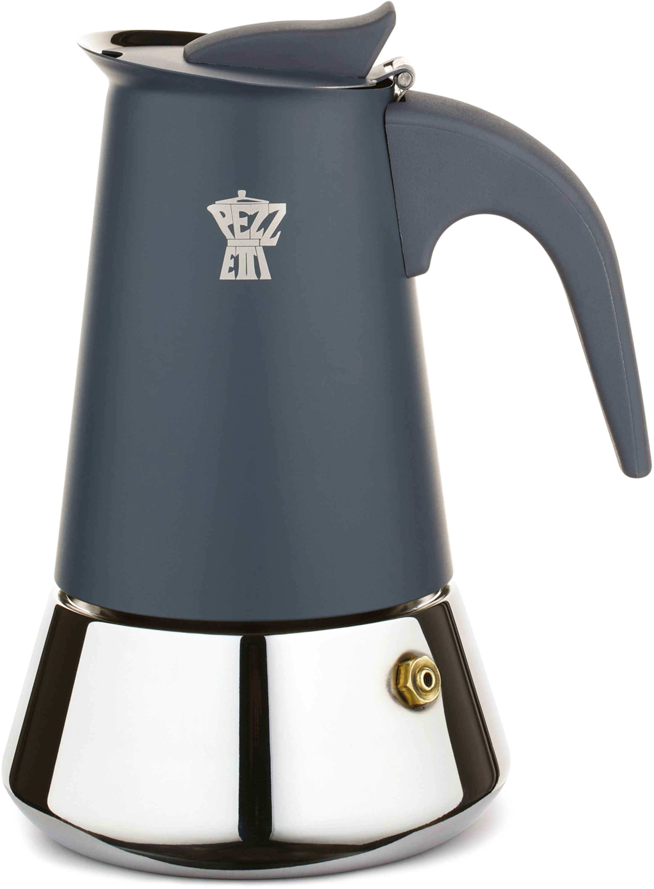 PEZZETTI Italian Coffee Maker - STEELEXPRESS - Stainless steel - 10 cups - Blue