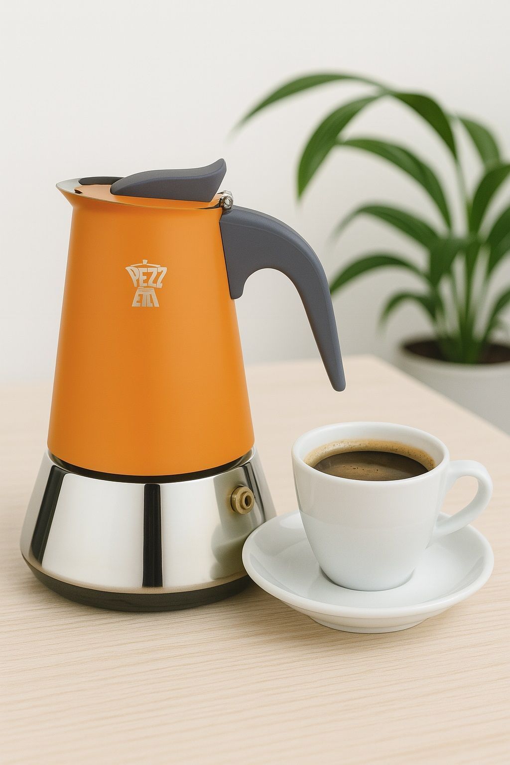 Pezzetti Coffee Maker - STEELEXPRESS - 2 Cups - 85 ml - Orange