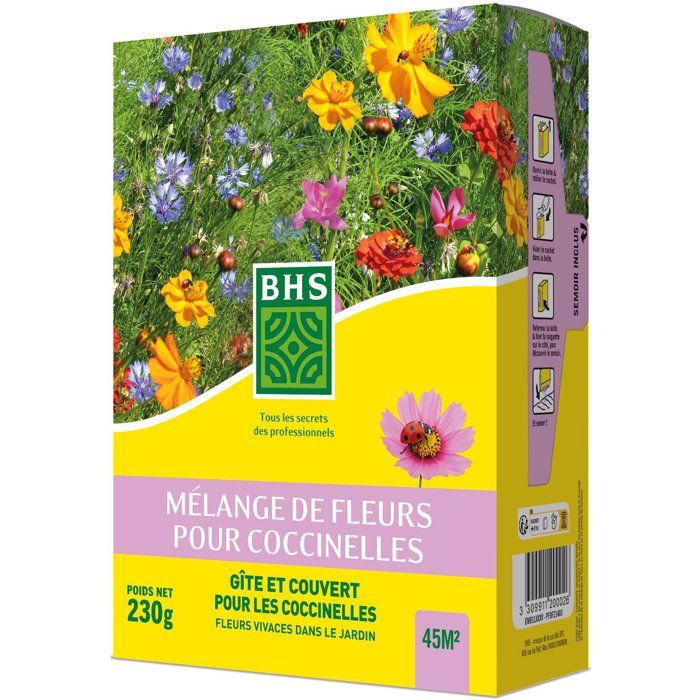 Mélange de fleurs pour coccinelles - BHS - 230 g - 15 variétés annuelles et 7 vivaces