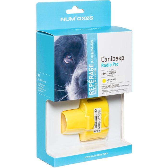 NUM'AXES Tracking Collar - CANIBEEP RADIO PRO - Yellow