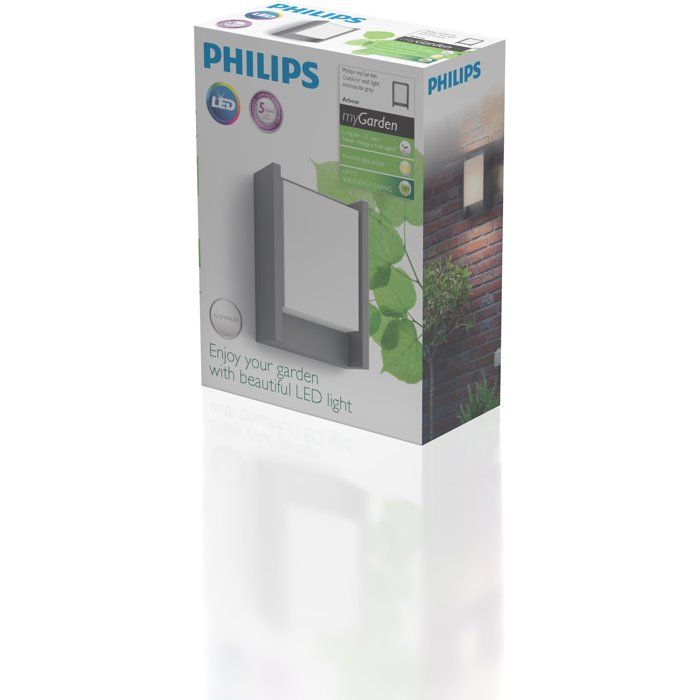 PHILIPS Arbor Outdoor Wall Light 1x6W 230V - Anthracite