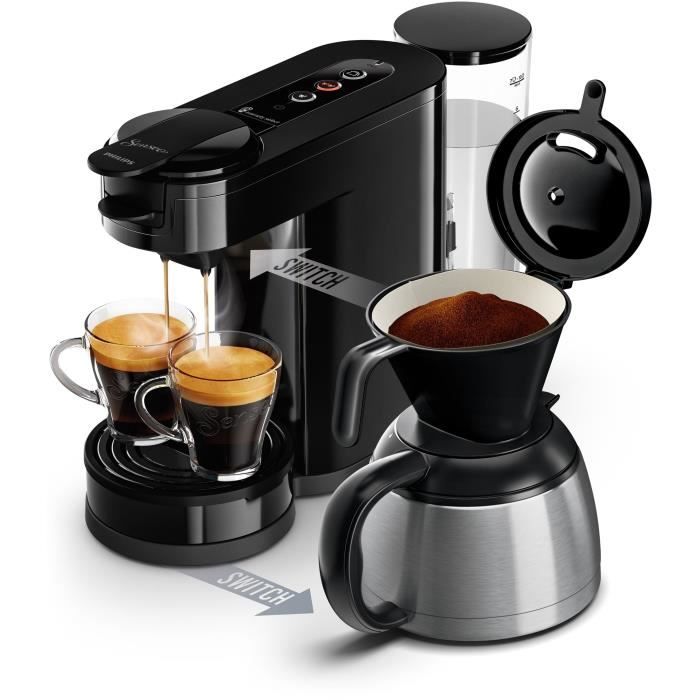 PHILIPS Pod Coffee Maker - SENSEO - HD6592/65 - 2-in-1 for Pods & Filters - Black