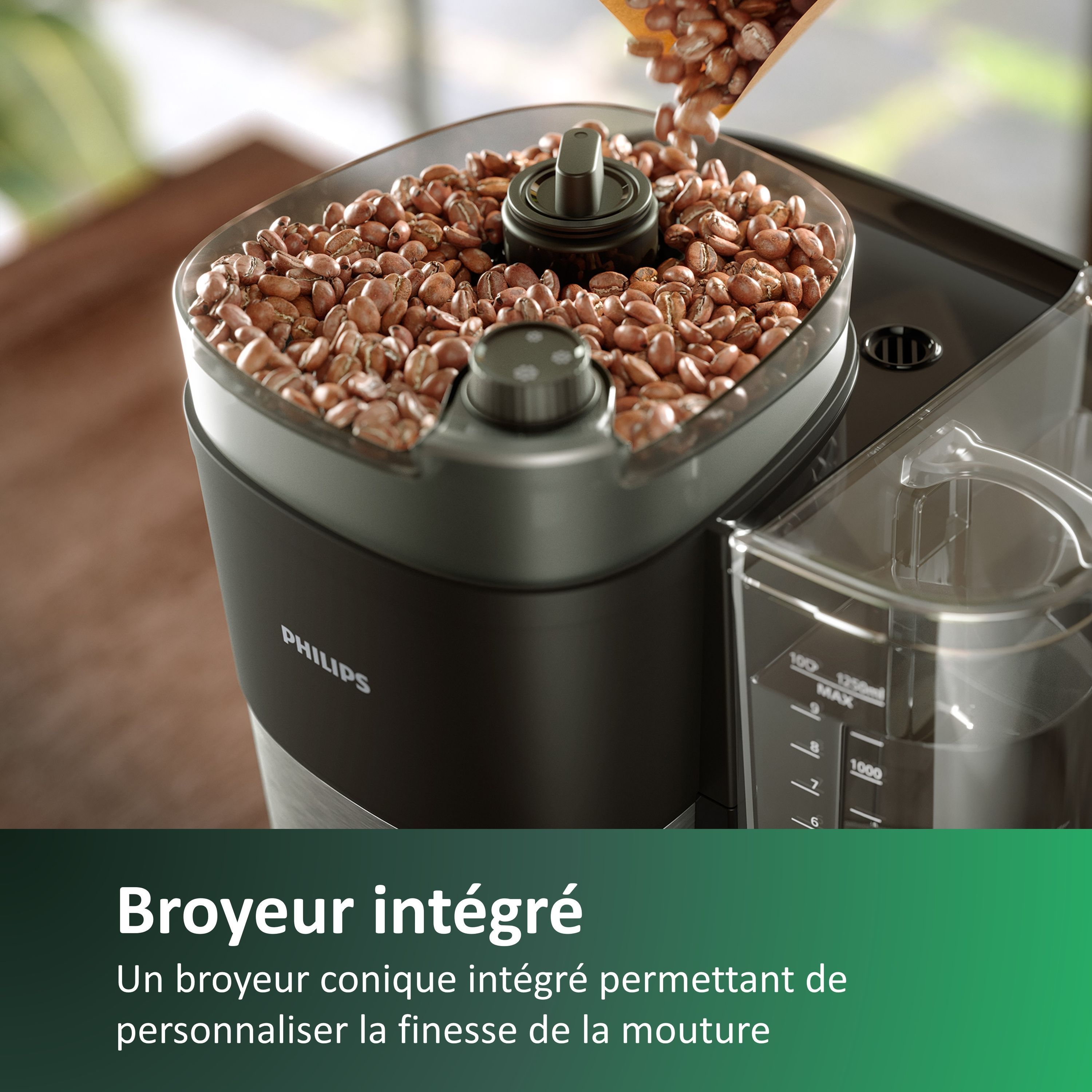 PHILIPS Filter Coffee Maker - HD7888/01 - Grind & Brew - 1.25 L - Metal