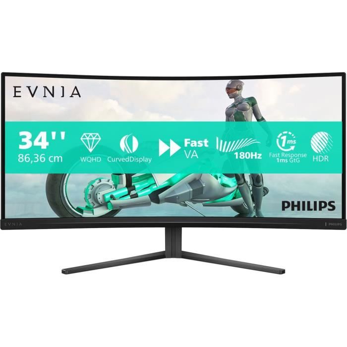 Philips Evnia 3000 34" WQHD Monitor Curved 3440 x 1440 180Hz