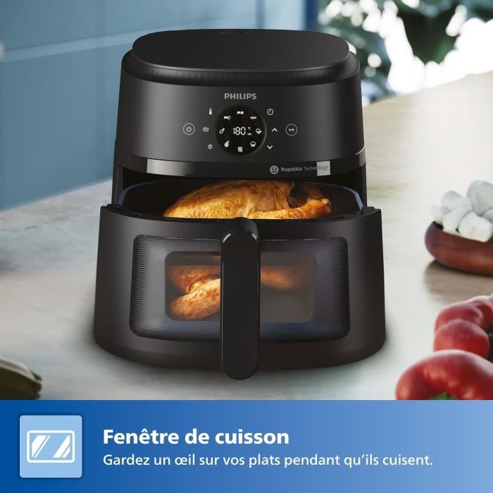 Philips NA230/00 Air Fryer - Series 2000 - 6.2 L Capacity - 1500W - Black