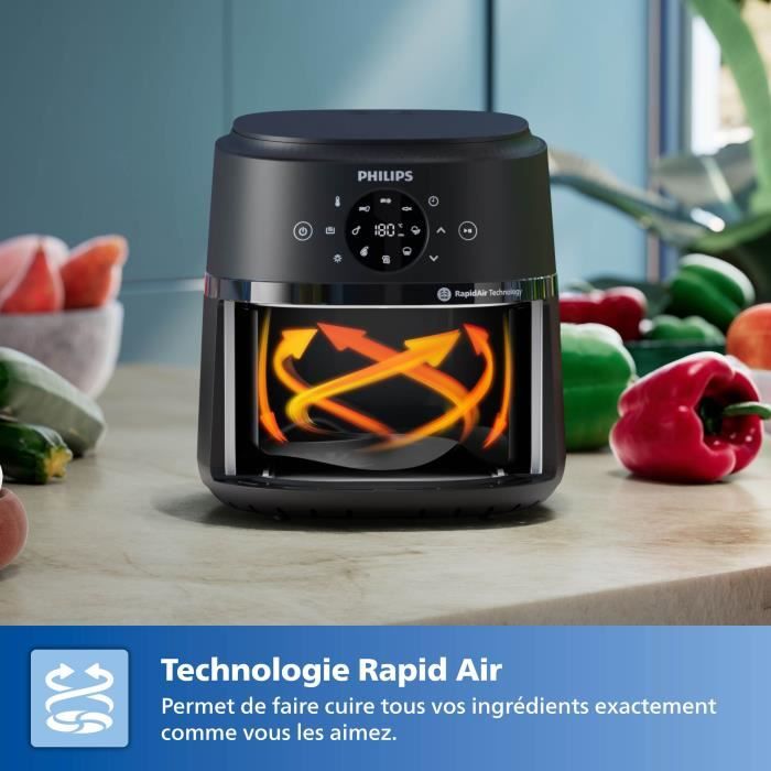 Philips NA230/00 Air Fryer - Series 2000 - 6.2 L Capacity - 1500W - Black