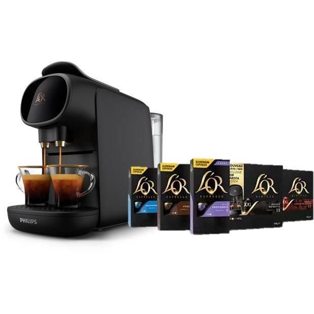 Philips L'Or Barista Dual Capsule Coffee Machine - LM9012/65 - Black + 50 Capsules Included