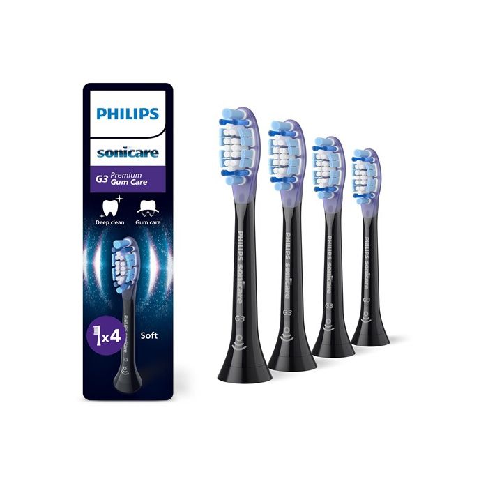 PHILIPS Brush Heads Pack of 4 - HX9054/88 - G3 Black