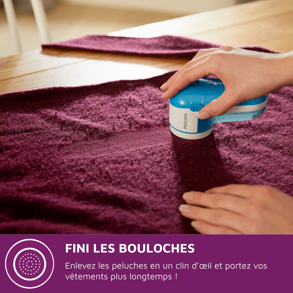 PHILIPS Lint Remover - GC026/00 - 3 Blades - Battery Operated - Blue/White